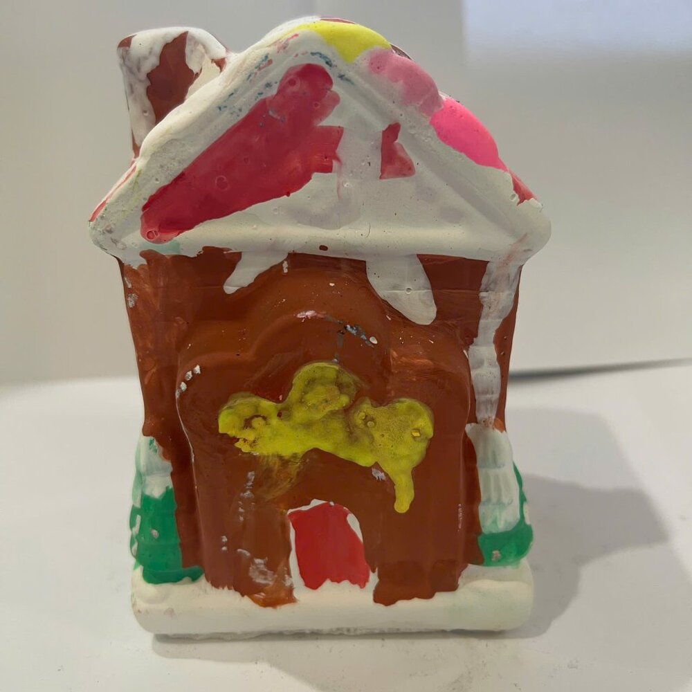 Hand-Painted Gingerbread House Decor for Christmas Home Display Festive Holiday